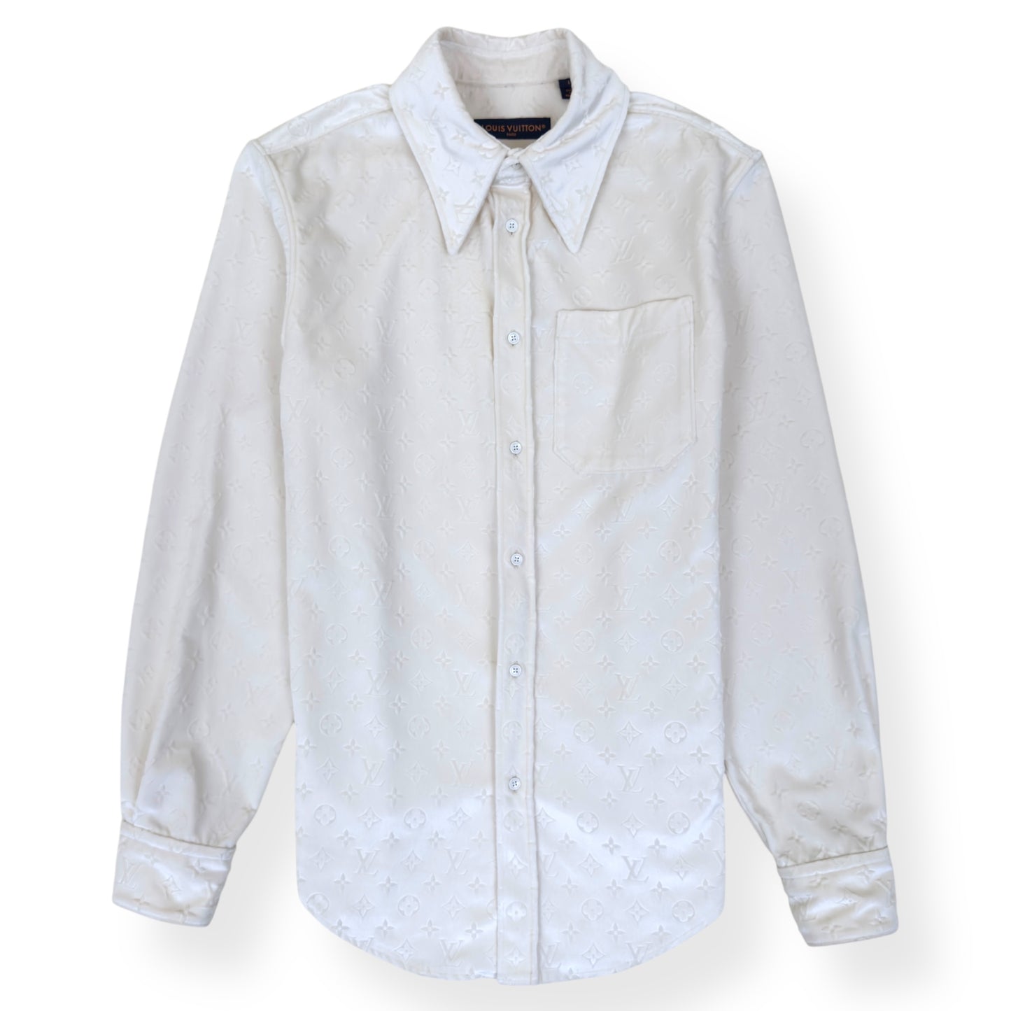 LOUIS VUITTON LV MONOGRAM VELVET SHIRT IVORY L