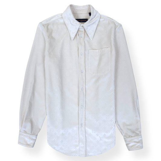 LOUIS VUITTON LV MONOGRAM VELVET SHIRT IVORY L