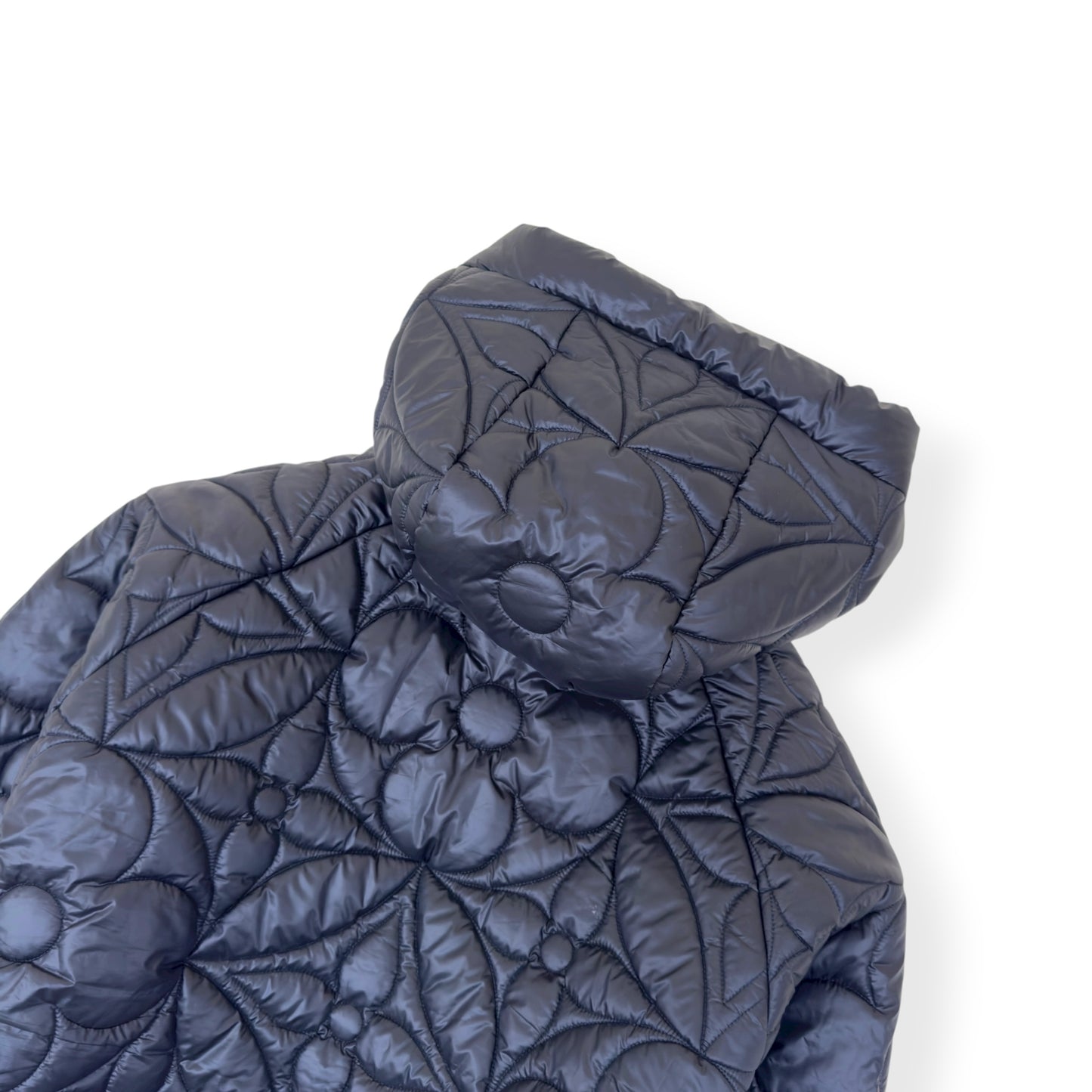 LOUIS VUITTON LVSE REVERSIBLE FLOWER QUILTED DOWN JACKET BLACK 52 / XL