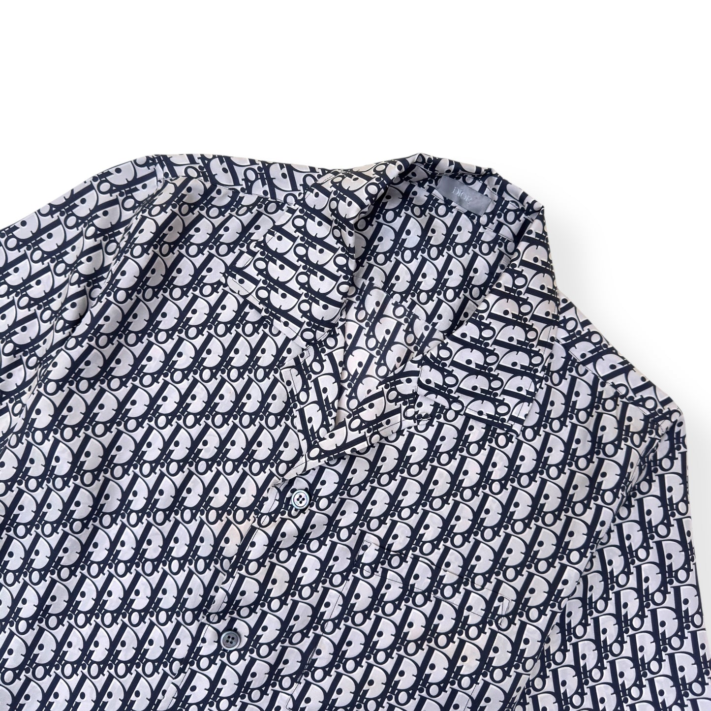 DIOR OBLIQUE SILK SHIRT BLACK / WHITE 41 / M