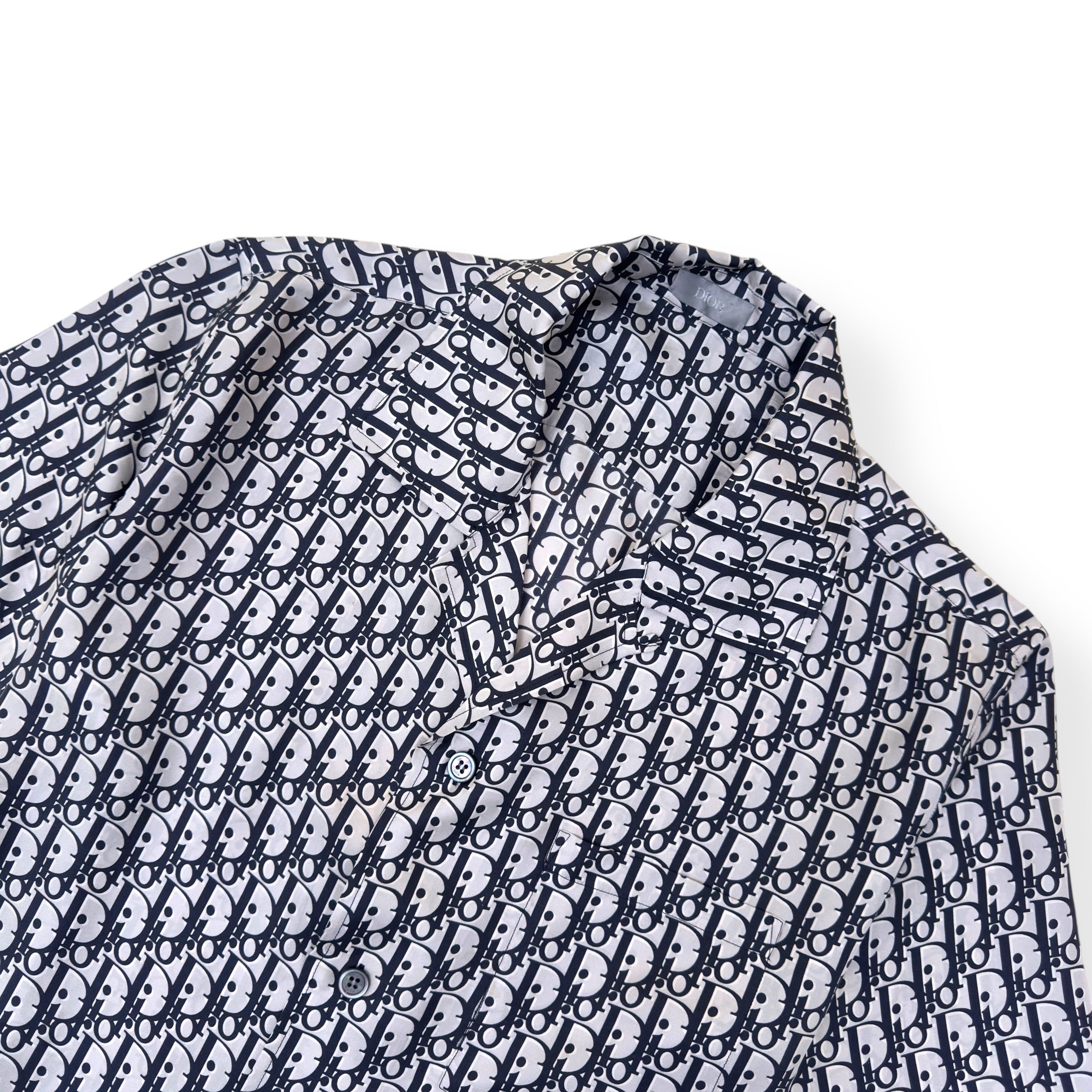 DIOR OBLIQUE SILK SHIRT BLACK / WHITE 41 / M