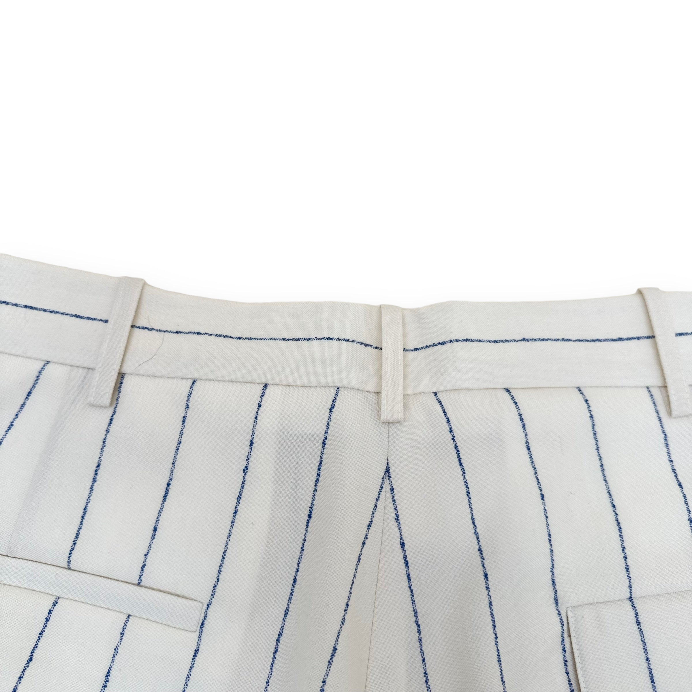 MARNI PINSTRIPE TAILORED TROUSERS NATURAL / BLUE L