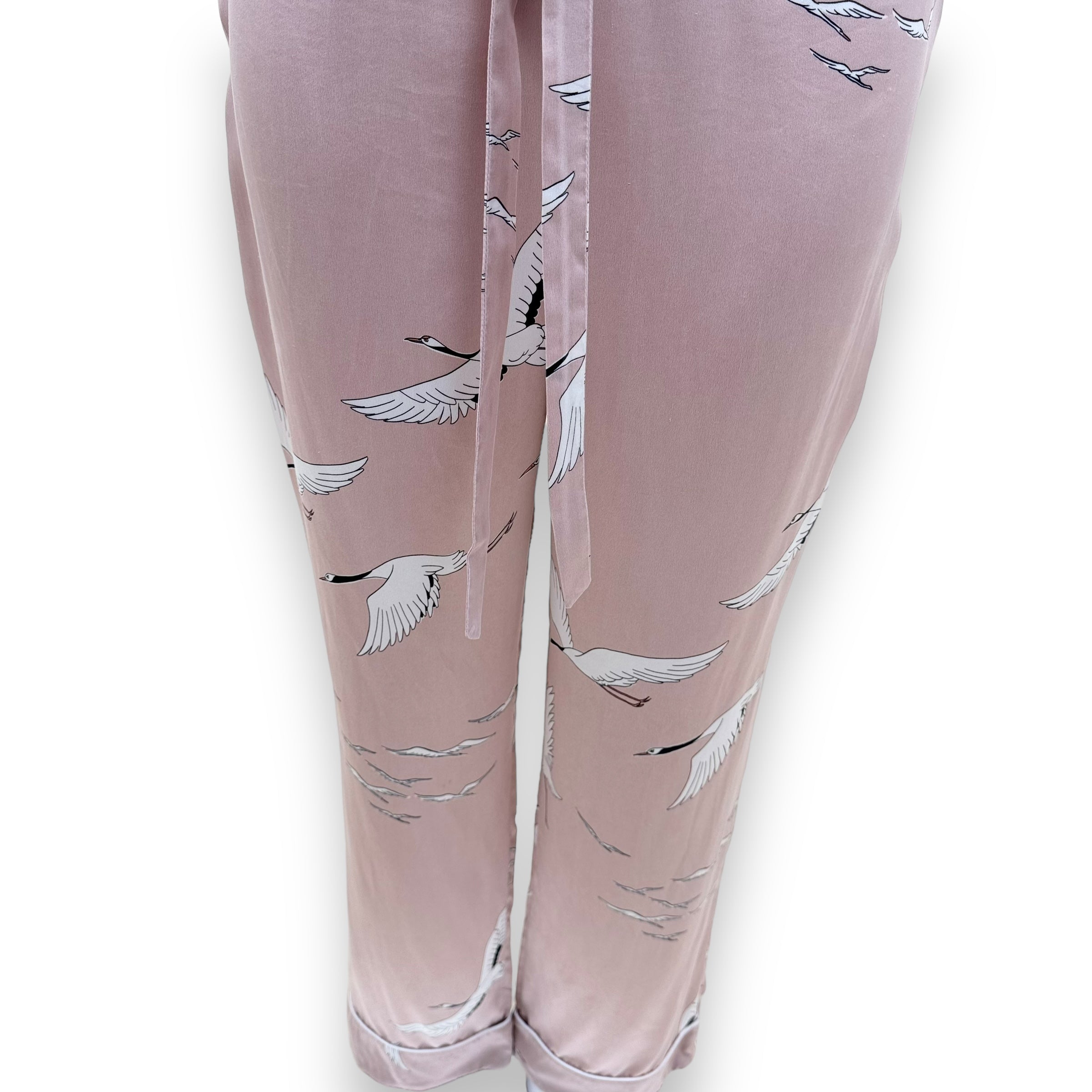 OLIVIA VON HALLE LILA PRINTED SILK-SATIN PYJAMA SET PINK S