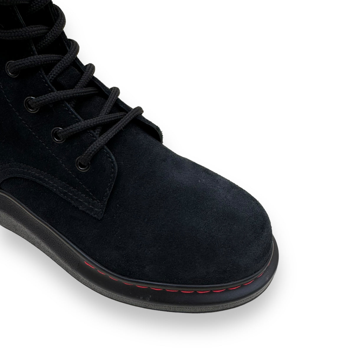 ALEXANDER MCQUEEN HYBRID LACE-UP SUEDE BOOTS BLACK UK5