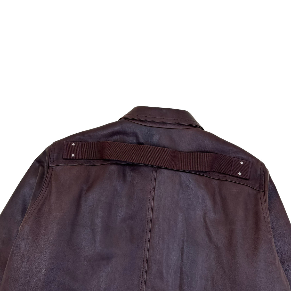 RICK OWENS FW23 BRAD LEATHER JACKET BROWN XXL