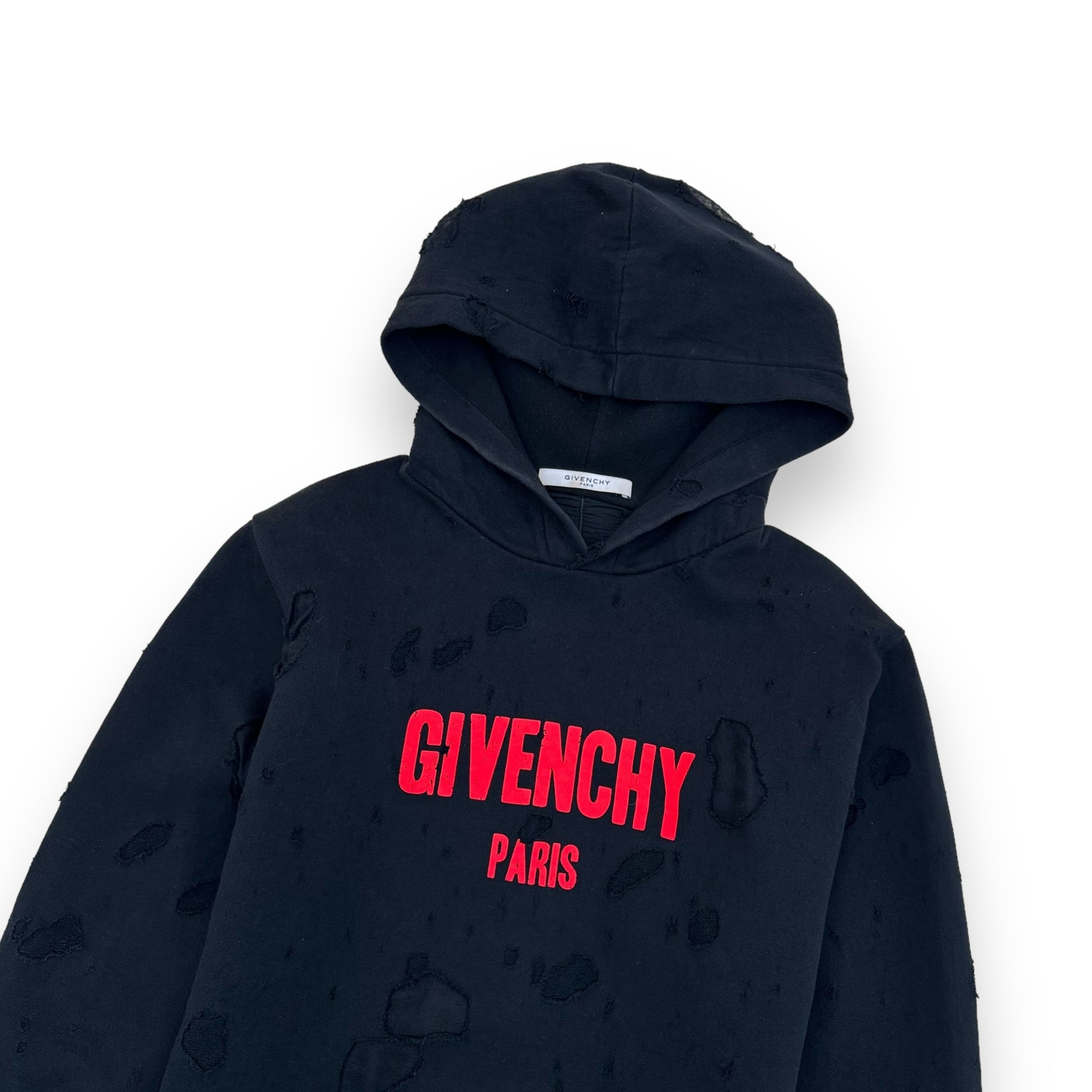 Givenchy red distressed hoodie best sale