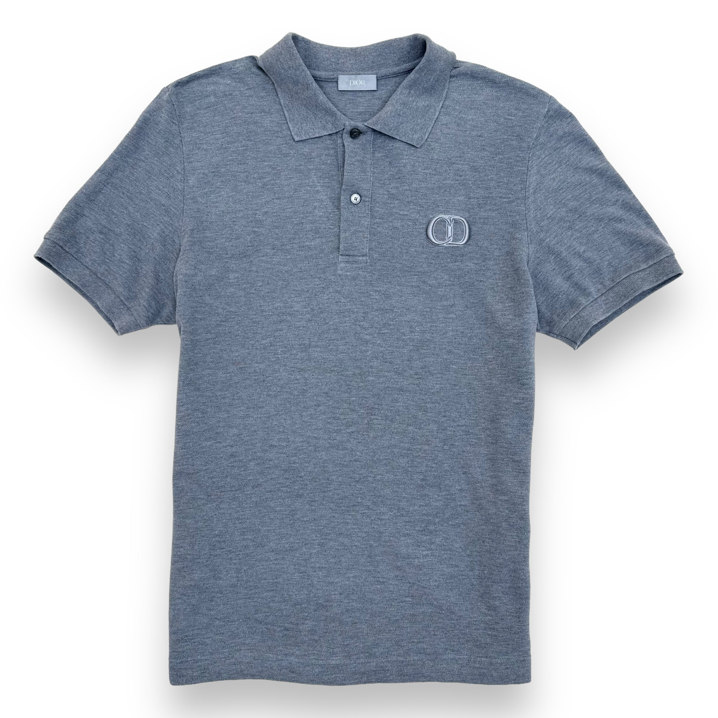 DIOR CD ICON LOGO COTTON POLO SHIRT GREY XL