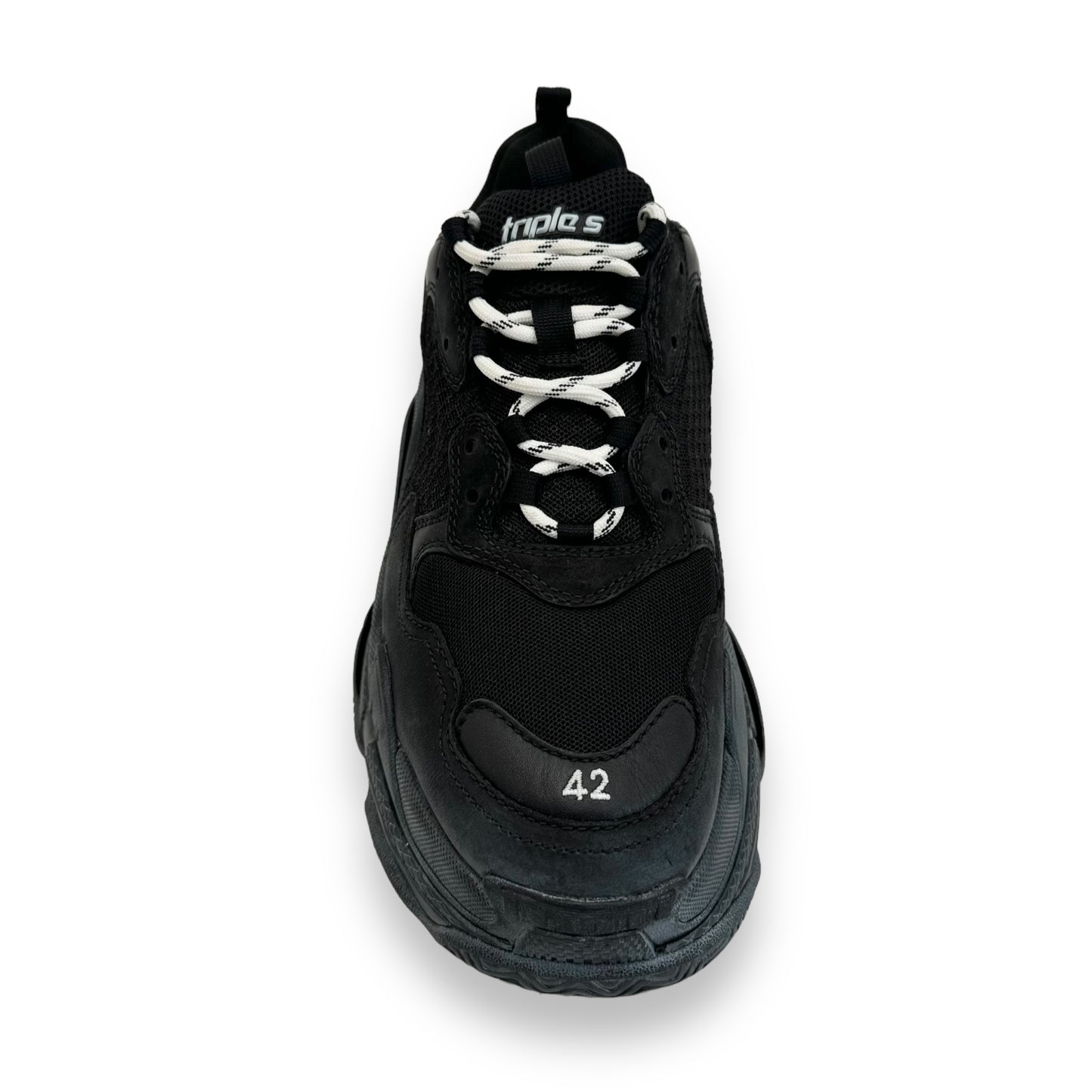 BALENCIAGA TRIPLE S DISTRESSED SNEAKER BLACK UK8