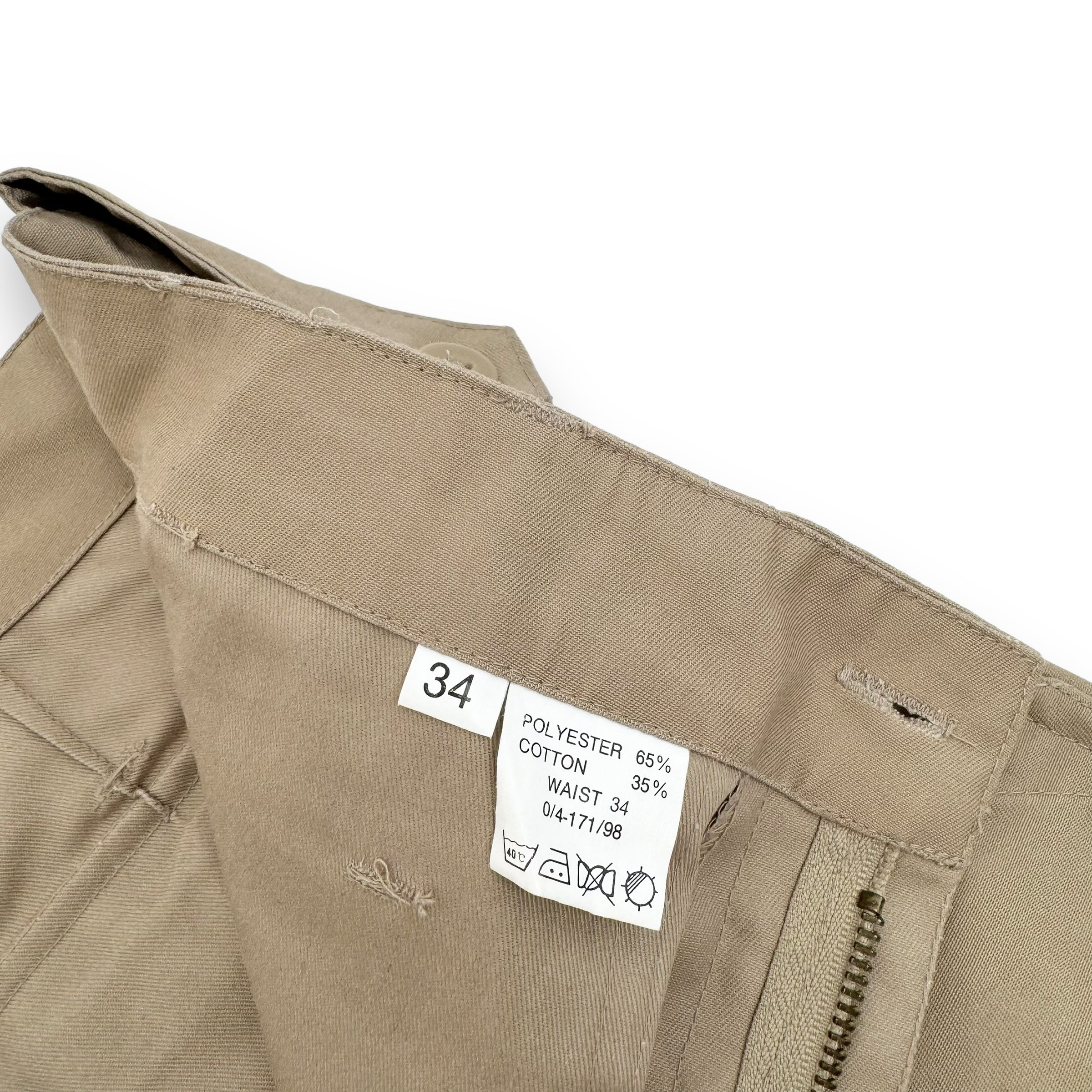 JEANIUS BAR ATELIER FLARED TROUSERS BEIGE 34W