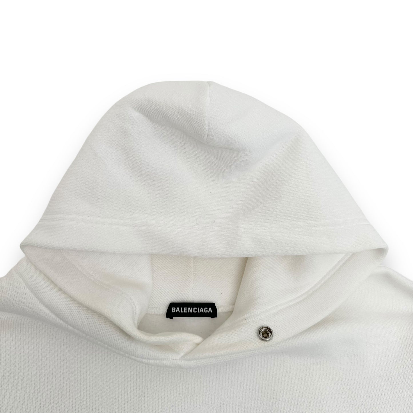 BALENCIAGA OVERSIZED WORLD FOOD PROGRAMME HOODIE WHITE / BLACK XS