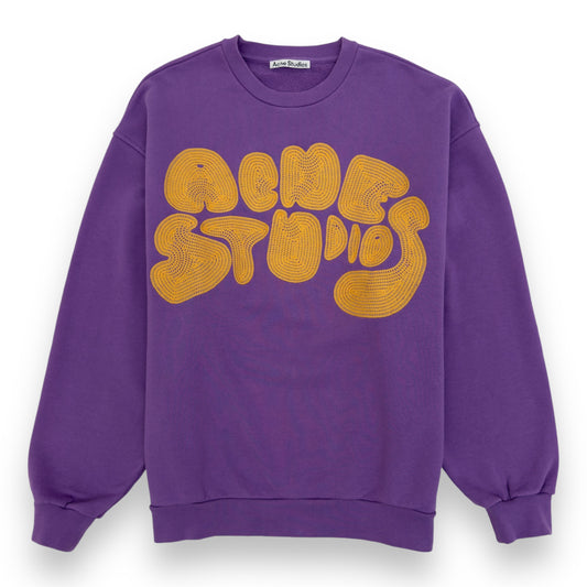 ACNE STUDIOS LOGO CREWNECK SWEATSHIRT PURPLE / YELLOW L