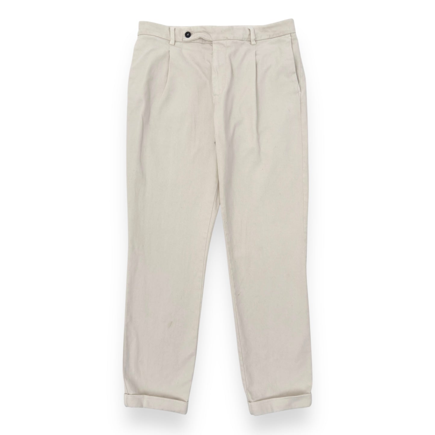 THOM SWEENEY TAILORED TROUSERS WHITE W32"