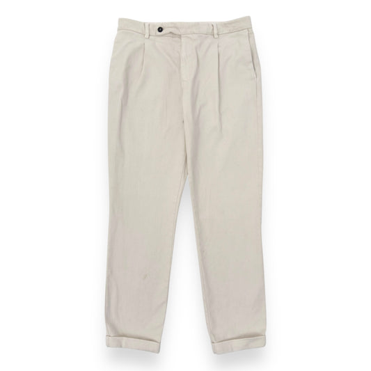 THOM SWEENEY TAILORED TROUSERS WHITE W32"