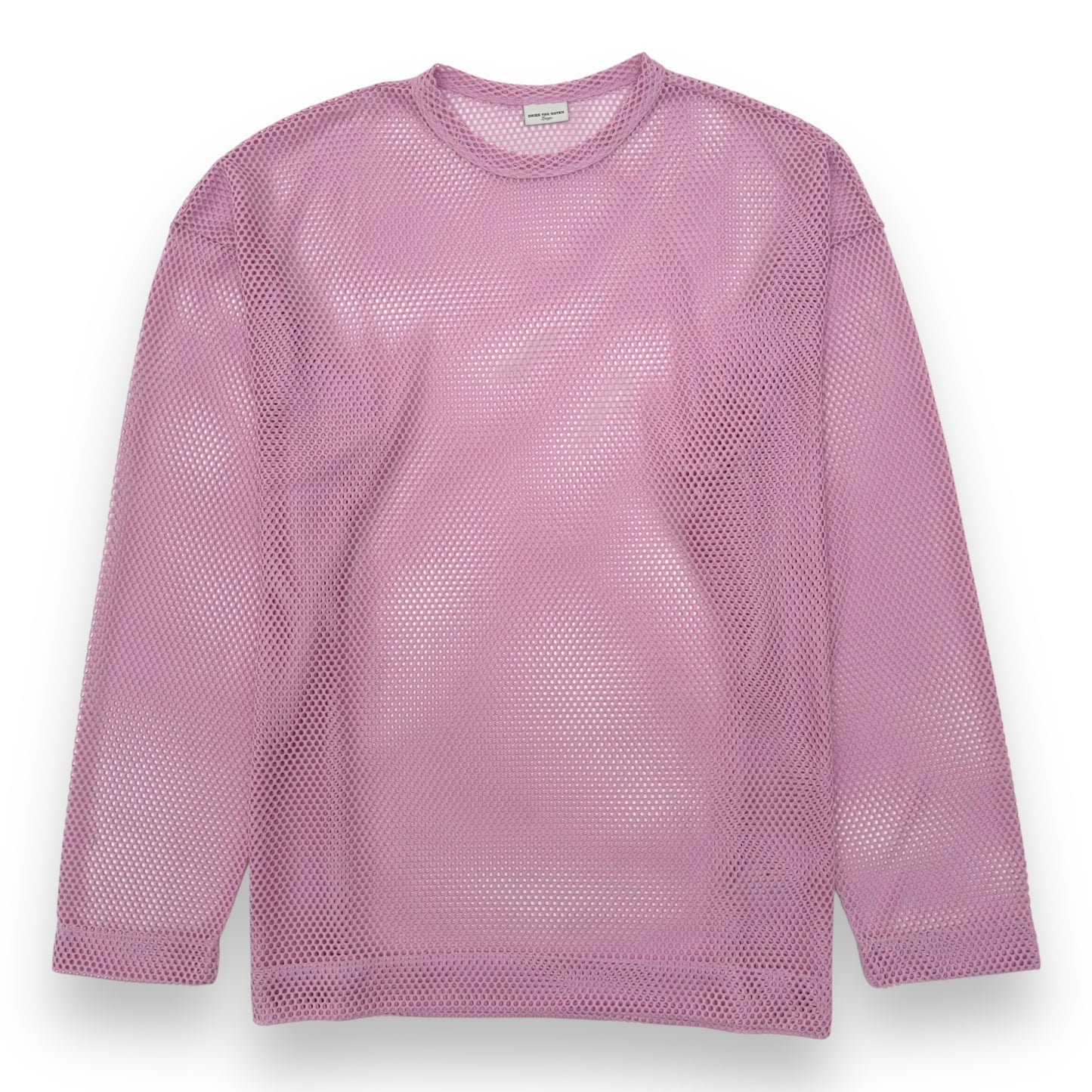 DRIES VAN NOTEN OVERSIZED HEGLAND MESH JERSEY PINK L