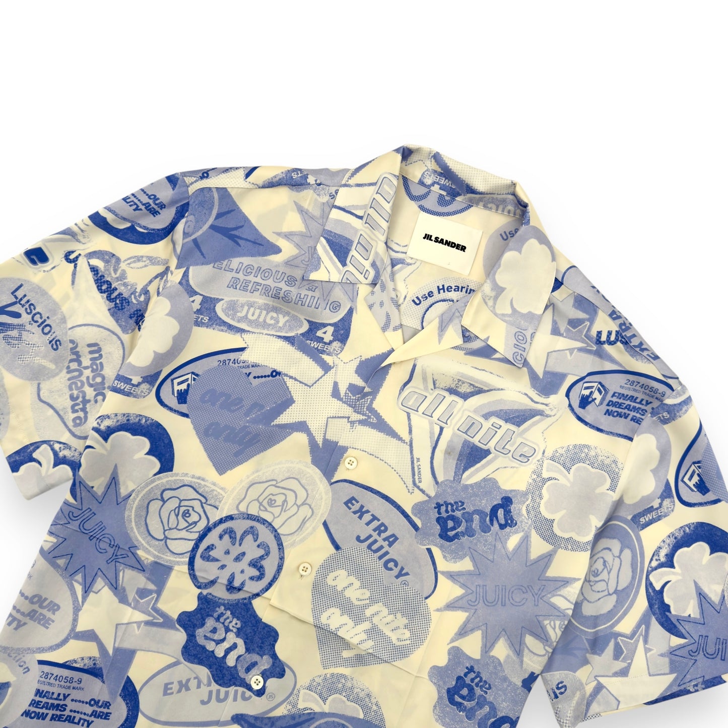 JIL SANDER PRINTED SHIRT BLUE 41 / XL