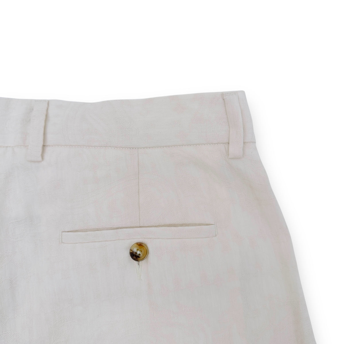 AMIRI LINEN-BLEND PLEATED TROUSERS CREAM 50 / L
