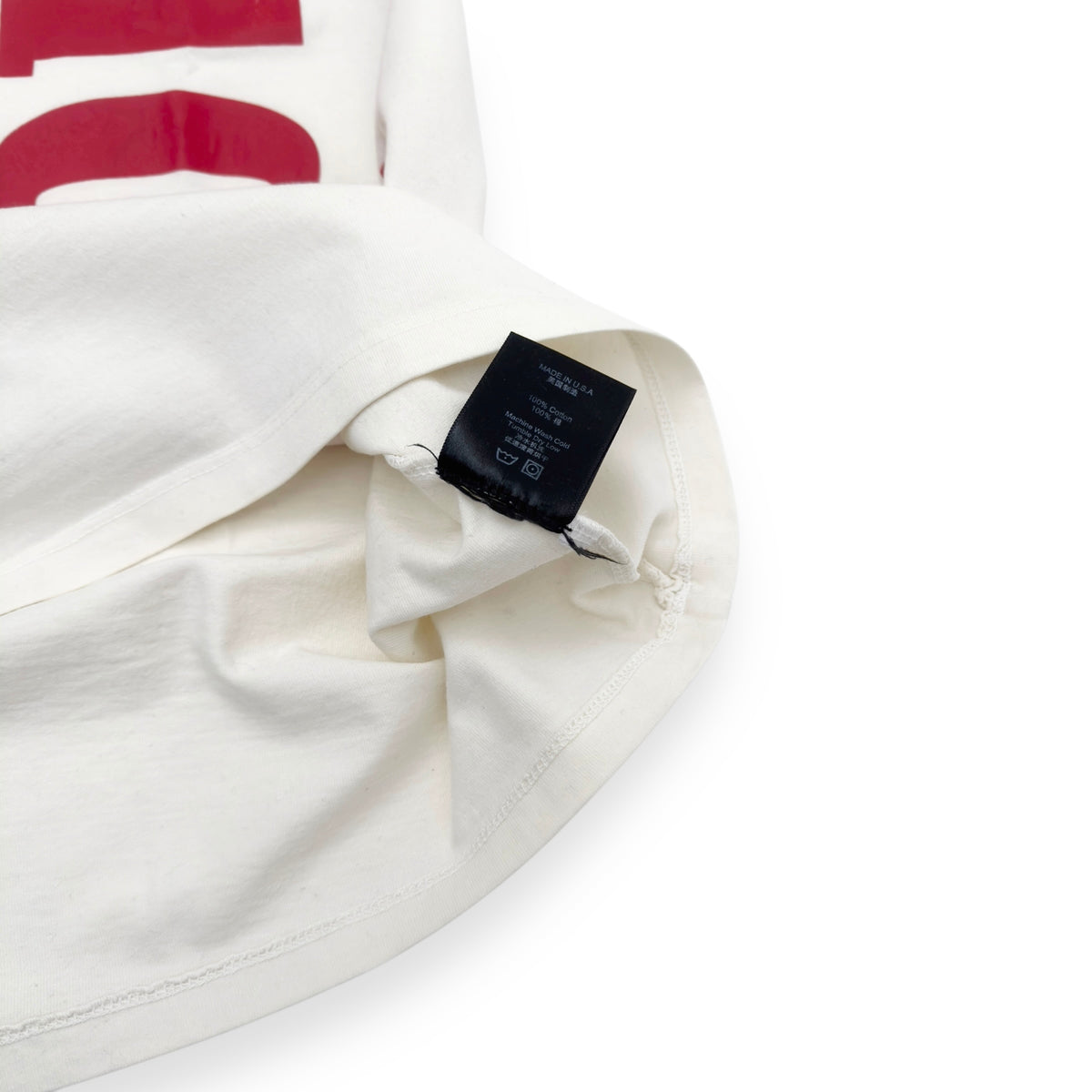 RHUDE POCKET LOGO T-SHIRT CREAM / RED XL
