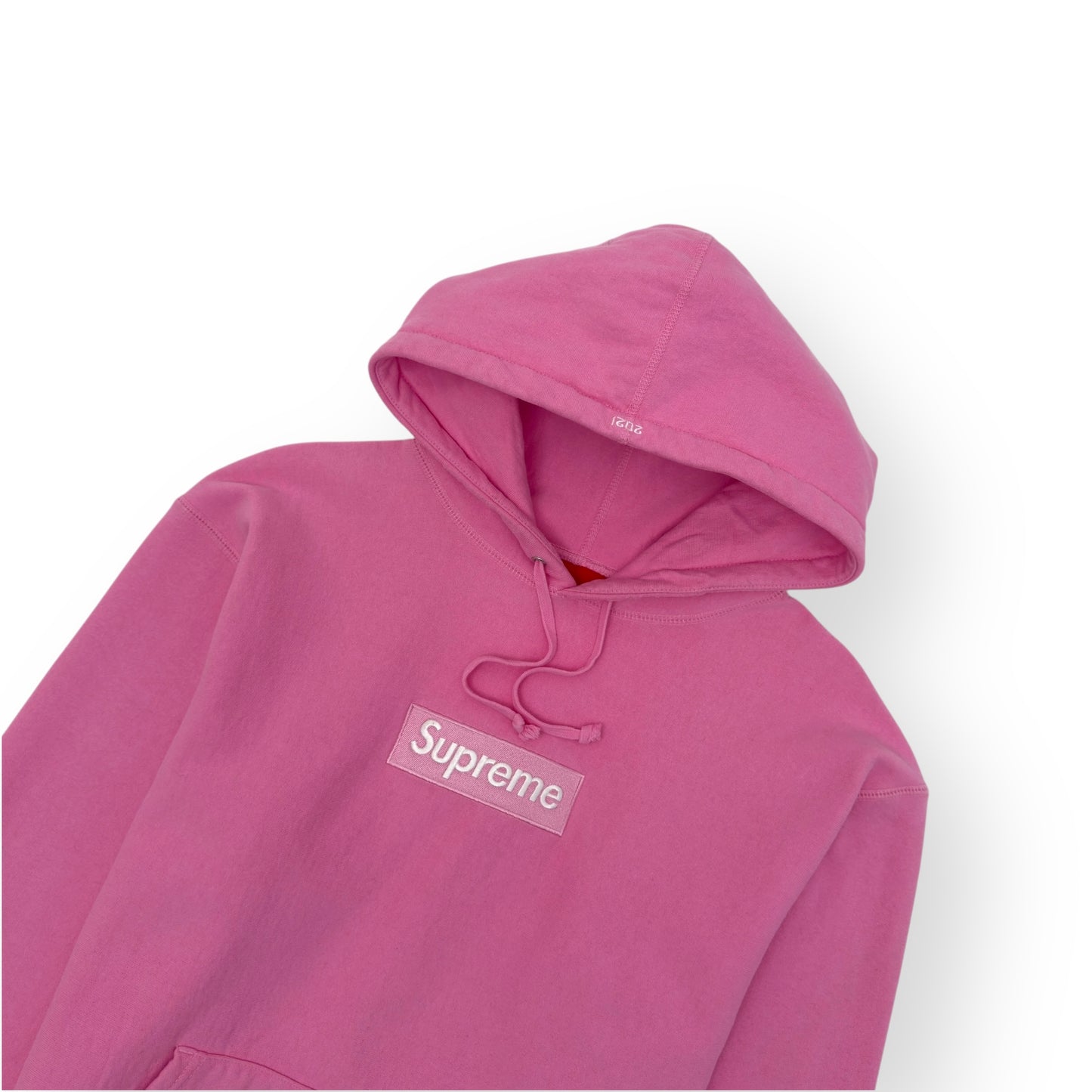 SUPREME 2021 BOX LOGO DRAWSTRING HOODIE PINK M