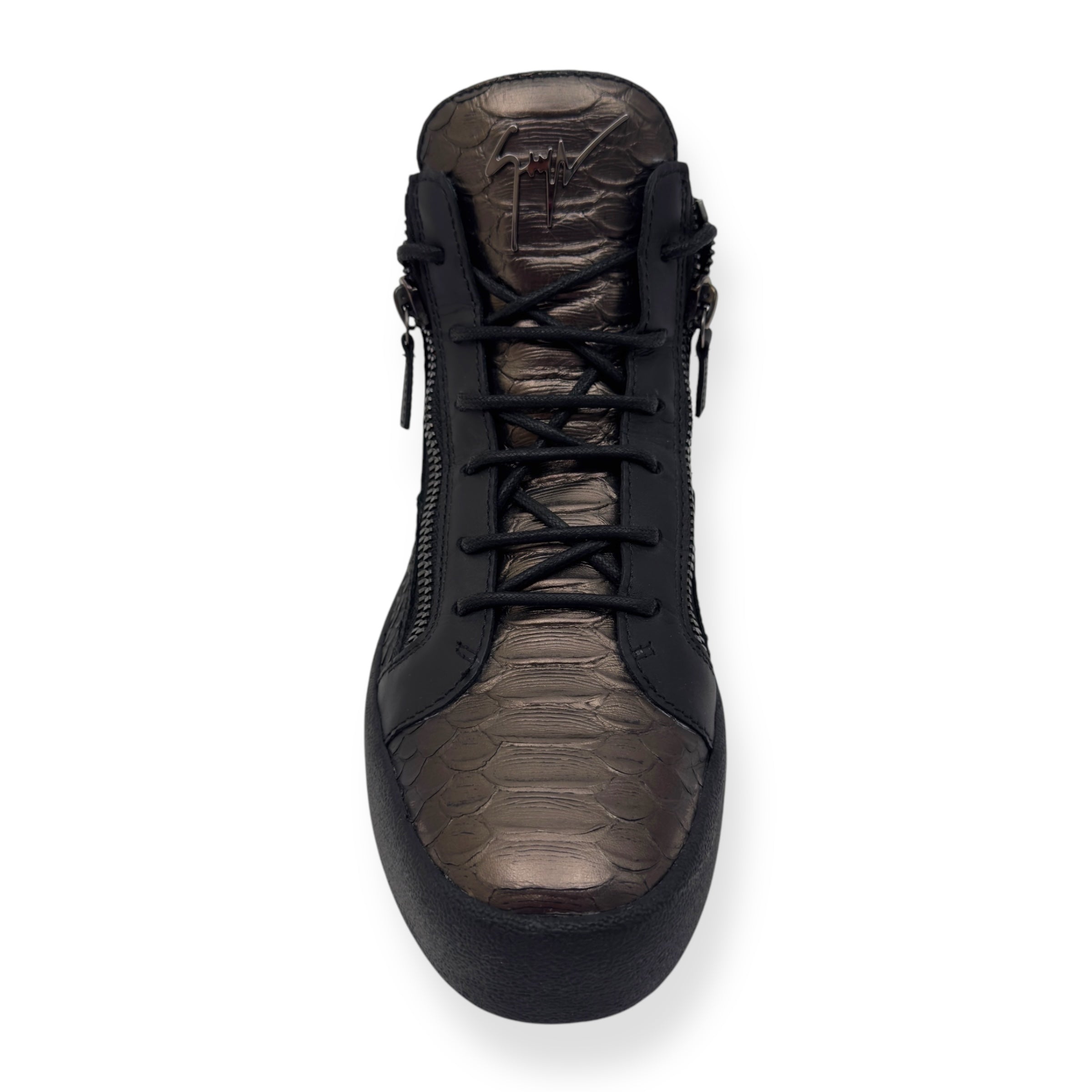 GIUSEPPE ZANOTTI ZIP-UP HIGH TOP SNEAKER BLACK / BRONZE 43 / UK9