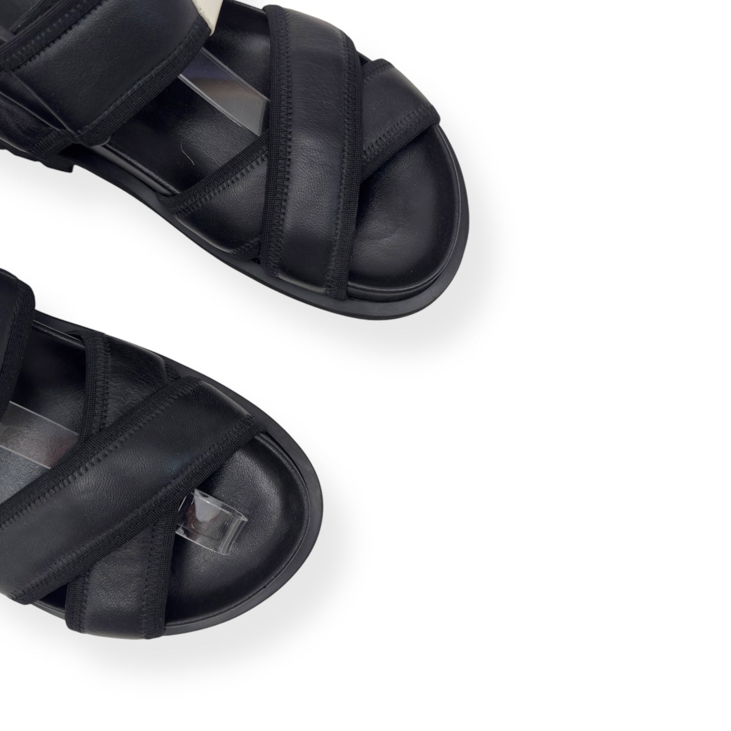 GANNI WOMENS HIKING LEATHER SANDALS BLACK 38 / UK5