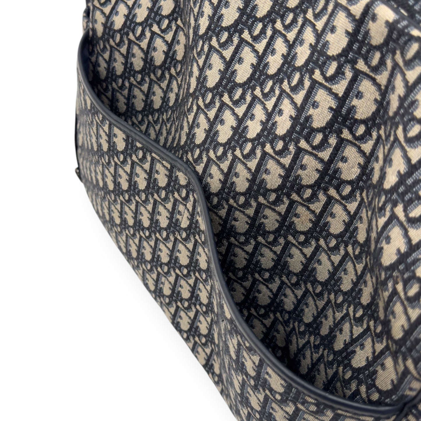 CHRISTIAN DIOR OBLIQUE JACQUARD CHANGING BAG BLACK / BEIGE L