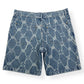 LOUIS VUITTON MONOGRAM PRINTED DENIM SHORTS INDIGO BLUE W34” / L