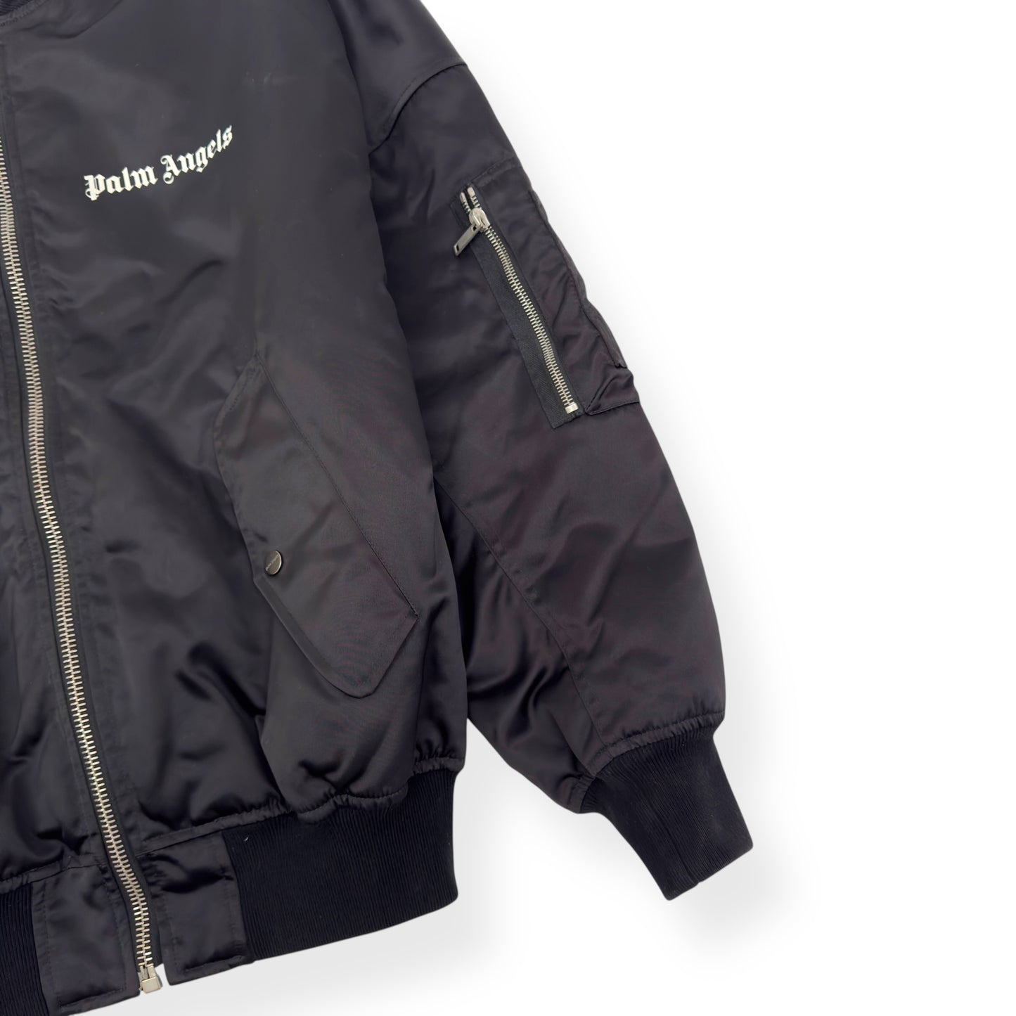 PALM ANGELS OVERSIZED ZIP UP BOMBER JACKET BLACK XS