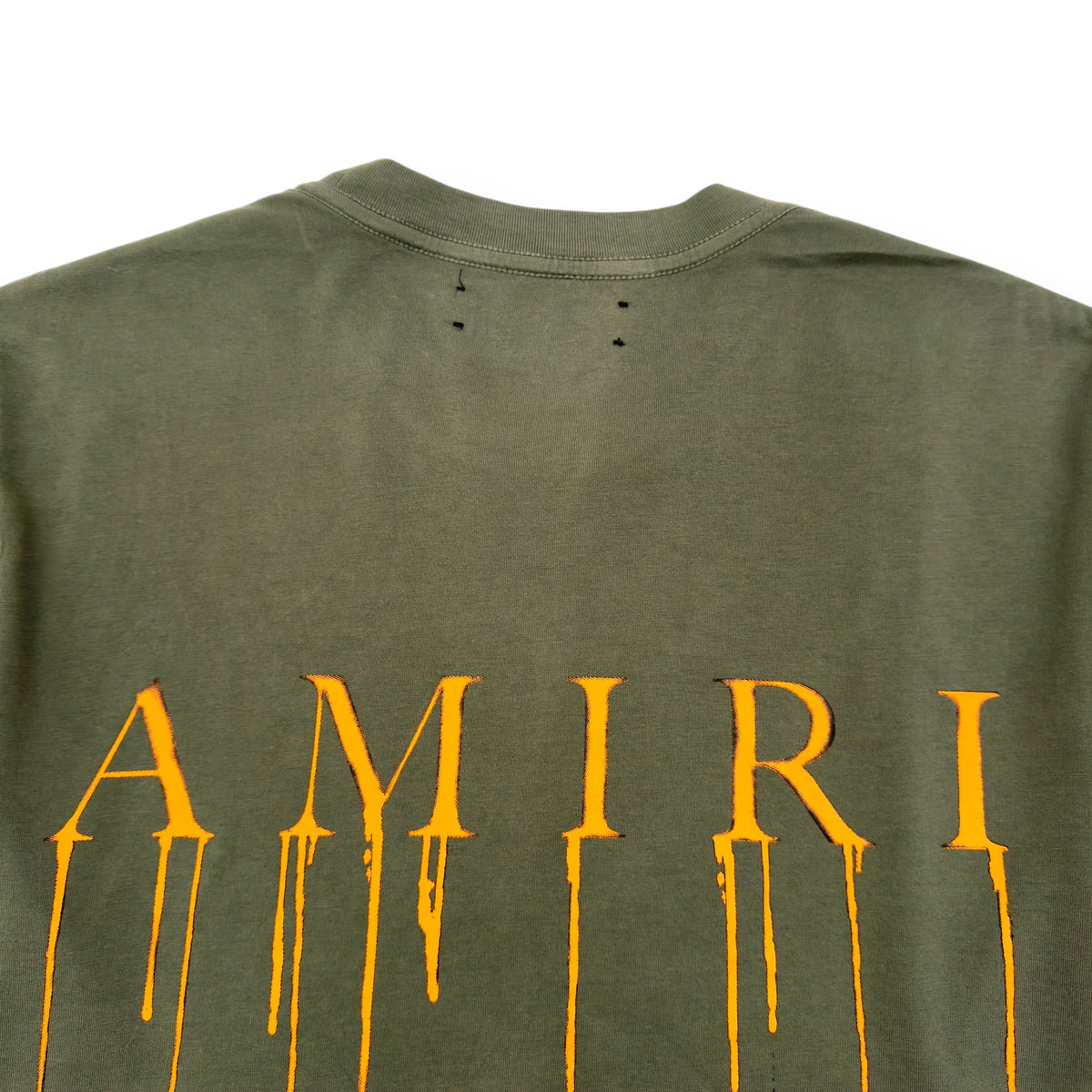 AMIRI SPRAY PAINT MA T-SHIRT GREEN / ORANGE S