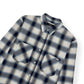 AMIRI DISTRESSED FLANNEL SHIRT BLUE / WHITE M