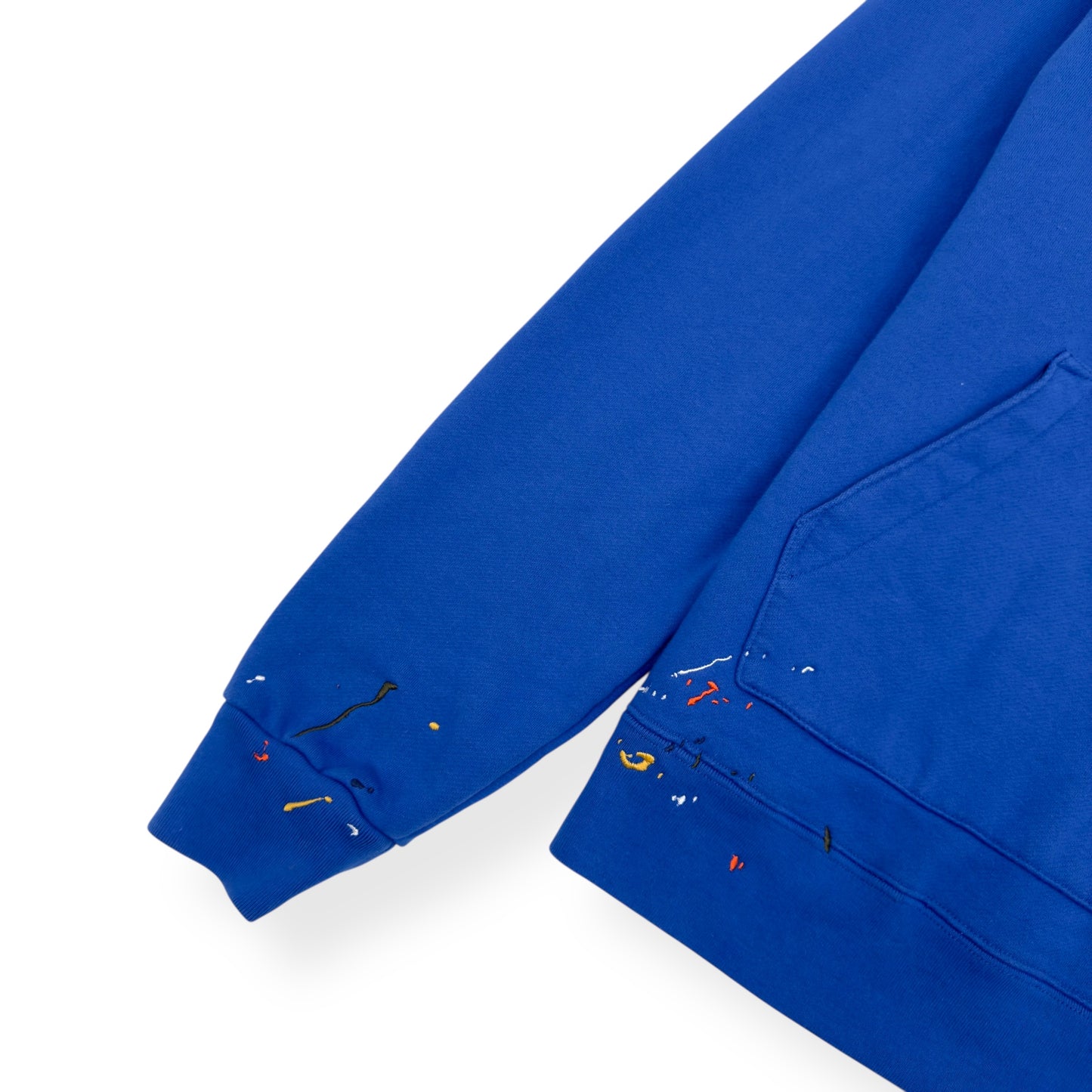 AMIRI EMBROIDERED PAINT DRIP CORE LOGO HOODIE BLUE M