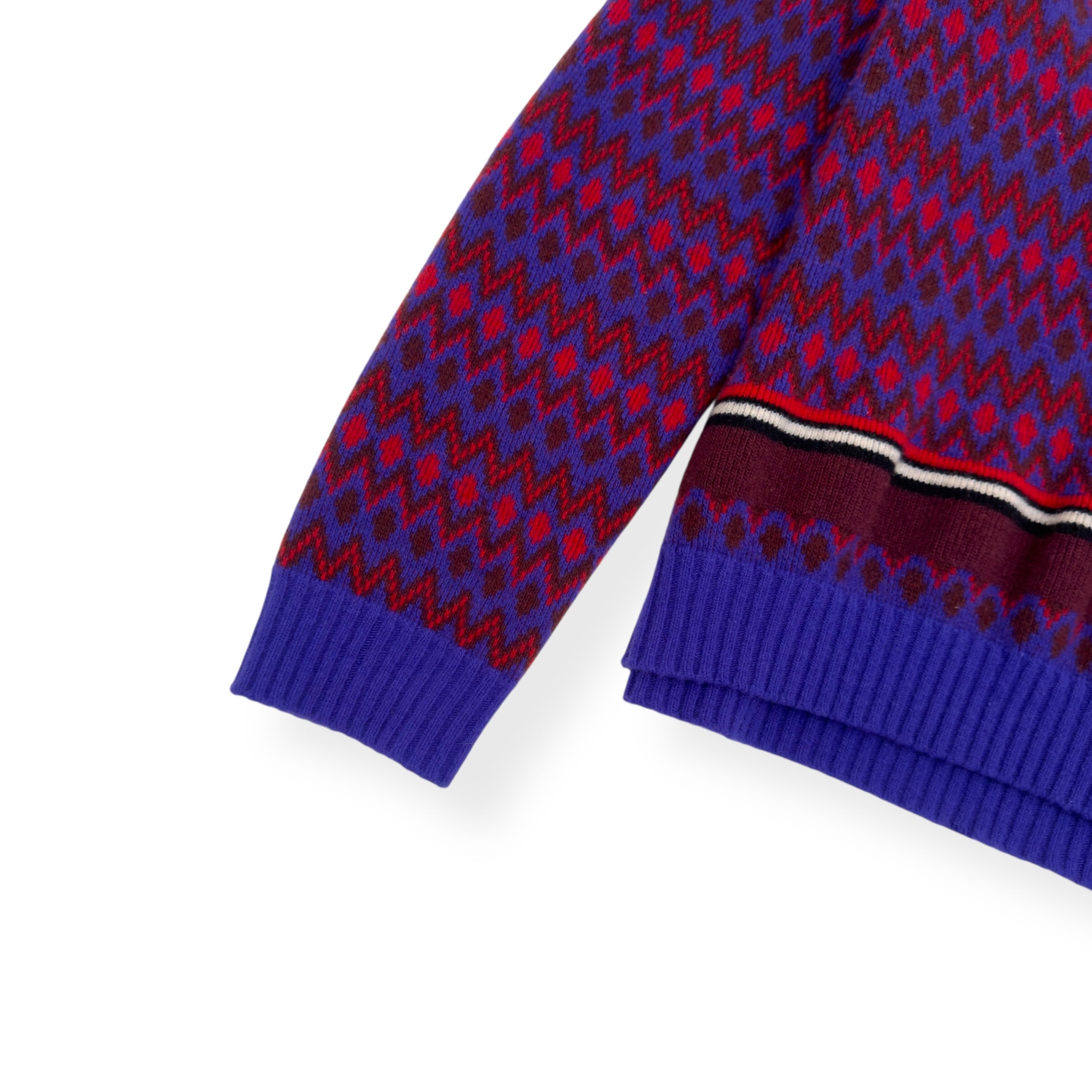 PRADA FW18 WOOL V-NECK SWEATER BURGUNDY / PURPLE 50 / L