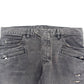 BALMAIN STONE WASH BIKER JEANS GREY W34”
