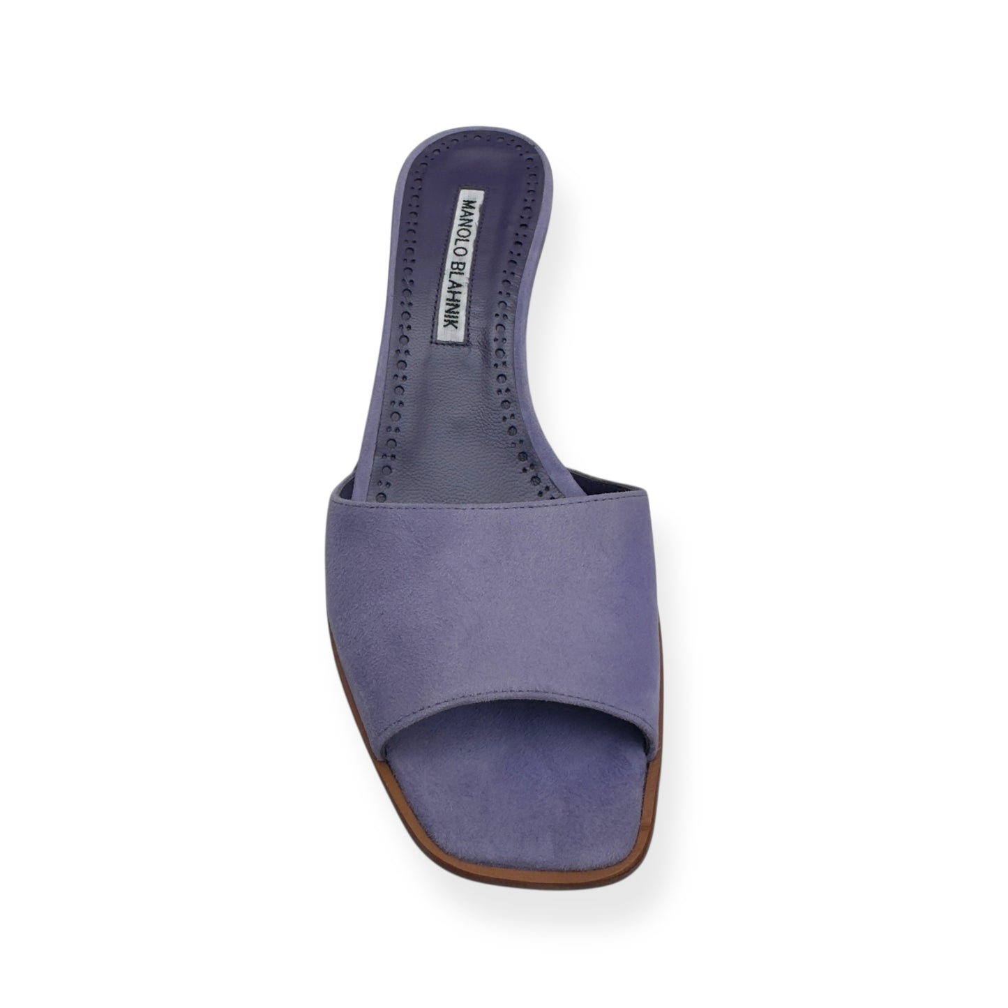 MANOLO BLAHNIK ARASPEMU 50 SUEDE MULES LILAC 37 / UK4
