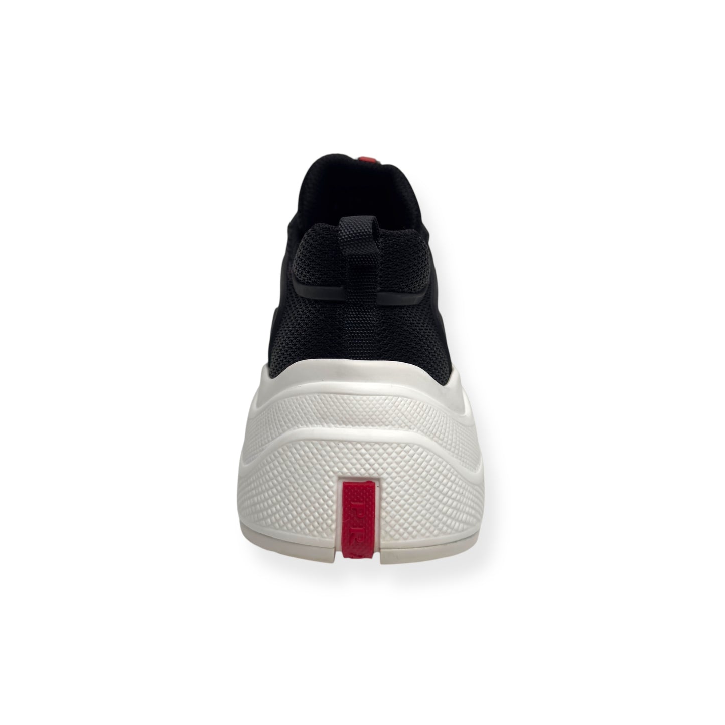 PRADA AMERICAS CUP LOW TOP SNEAKER BLACK / WHITE 37.5 / UK4.5