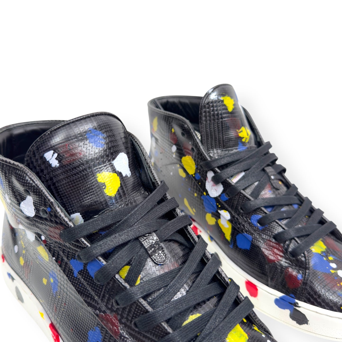 DIOR HOMME HIGH-TOP B06 PAINT SPLATTER SNEAKER BLACK UK8