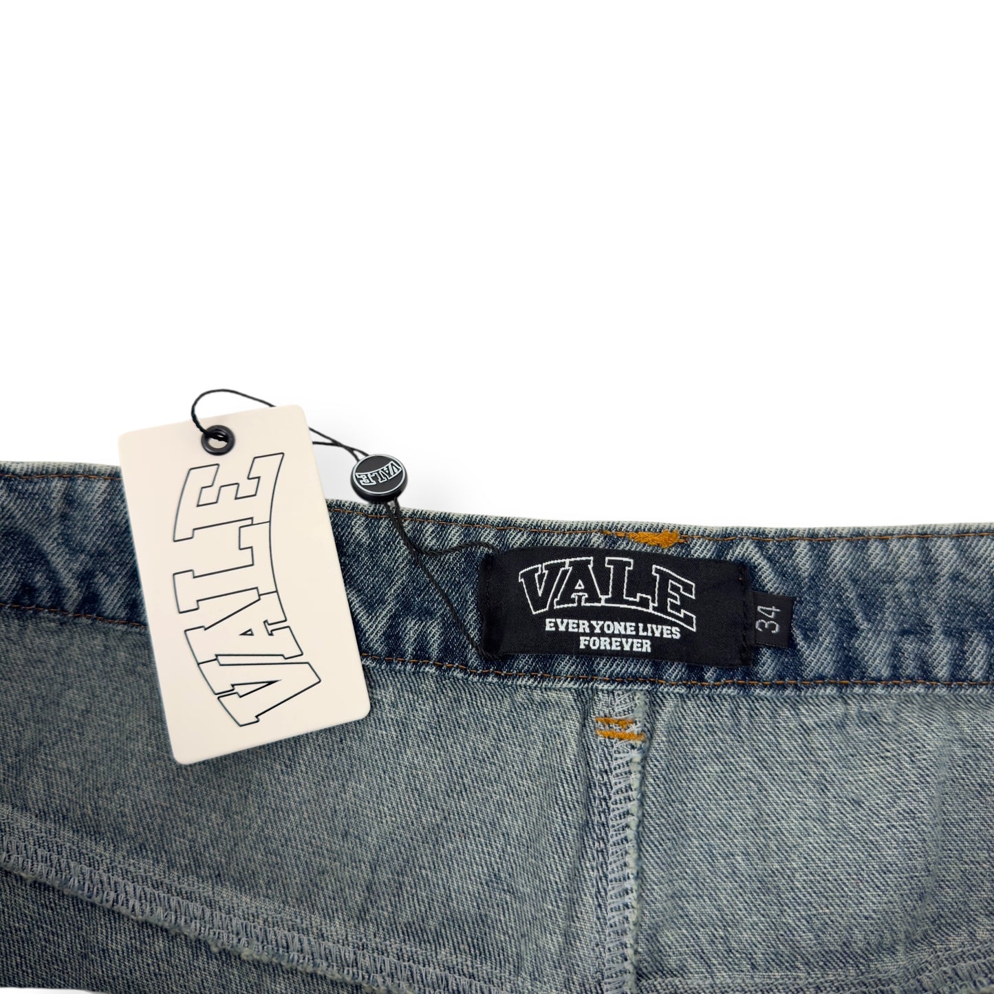 VALE FOREVER CRYSTAL EMBELLISHED SHORTS BLUE W34”