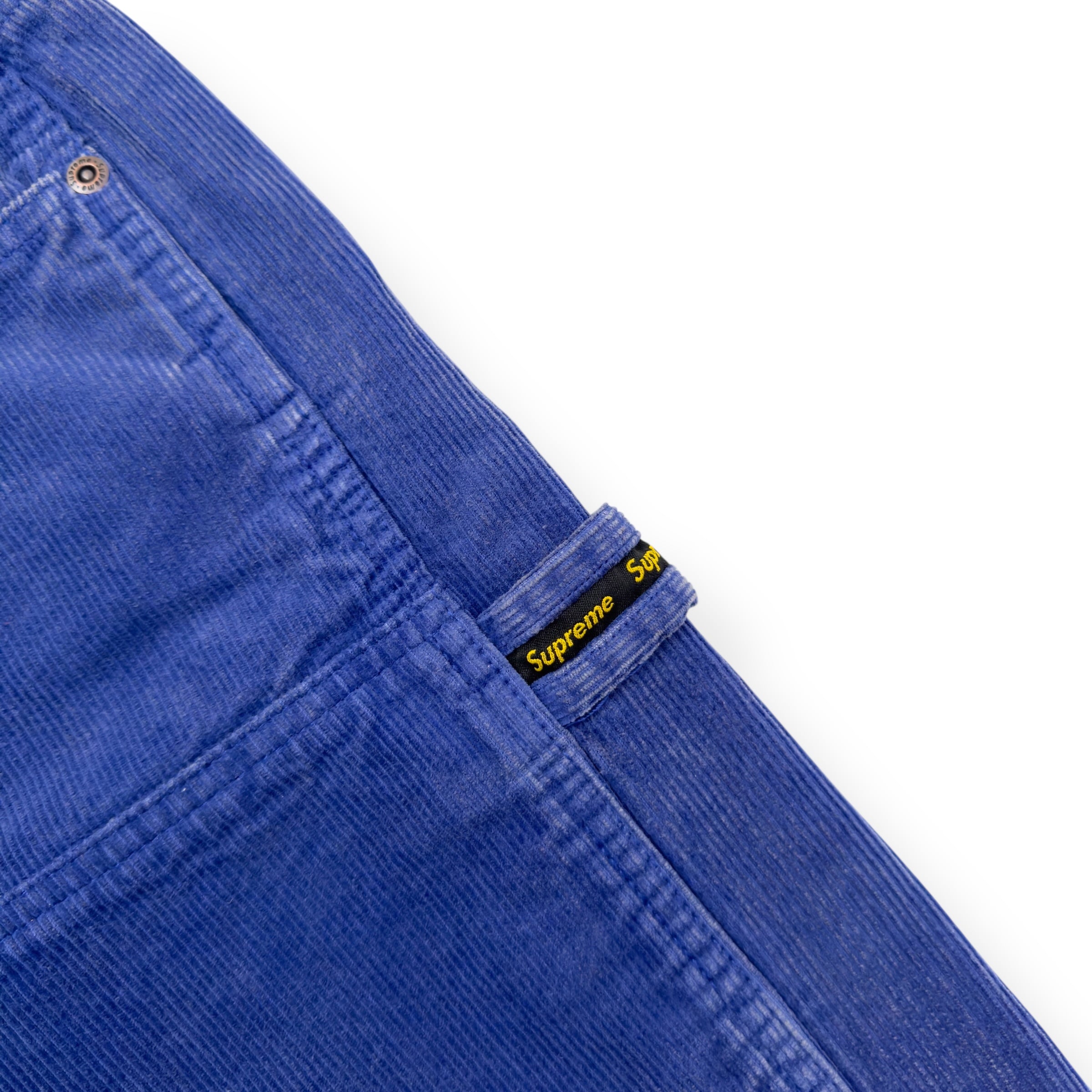 SUPREME WASHED CORDUROY DOUBLE KNEE SHORTS BLUE M – Wylist