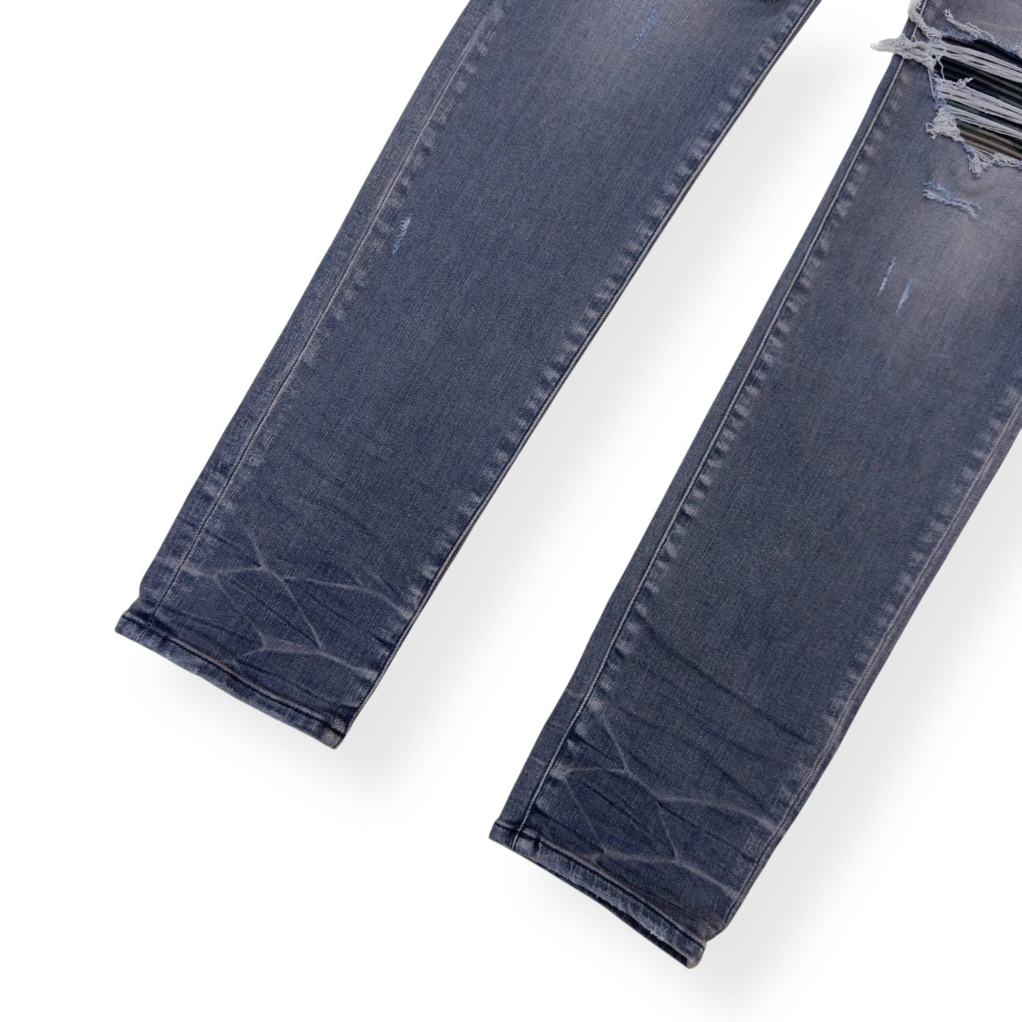AMIRI MX1 SKINNY CAMO PATCH DENIM JEANS GREY W34”