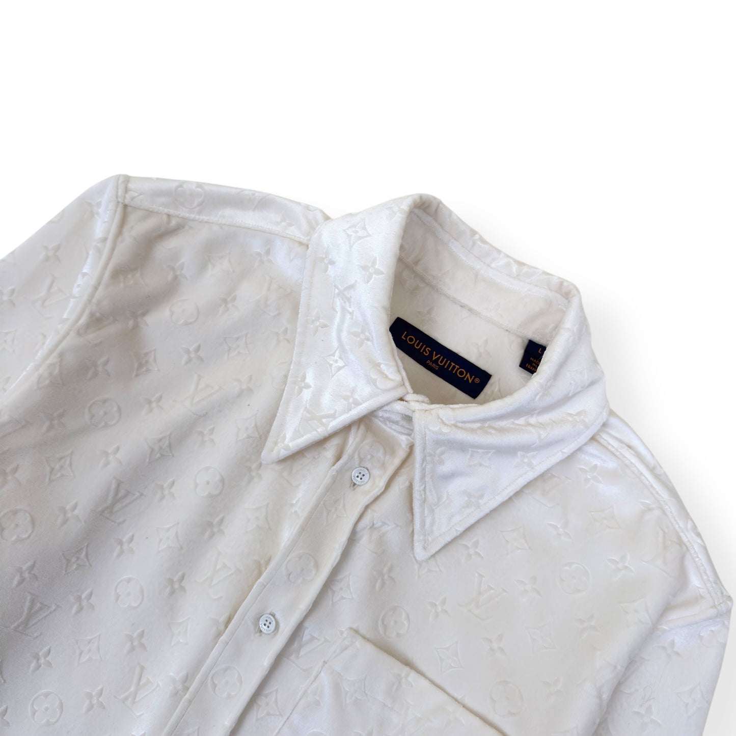 LOUIS VUITTON LV MONOGRAM VELVET SHIRT IVORY L