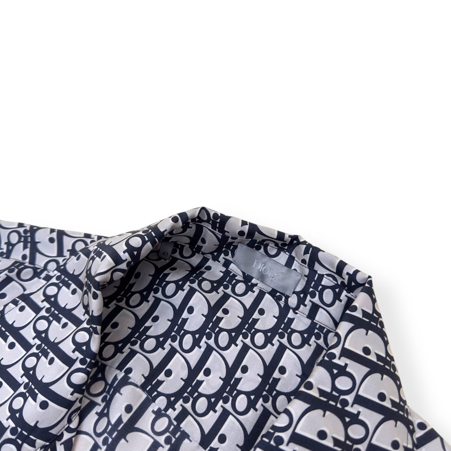 DIOR OBLIQUE SILK SHIRT BLACK / WHITE 41 / M