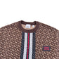 BURBERRY MONOGRAM STRIPE PRINT COTTON SWEATSHIRT BROWN M