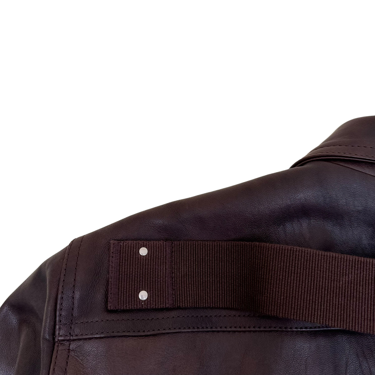 RICK OWENS FW23 BRAD LEATHER JACKET BROWN XXL