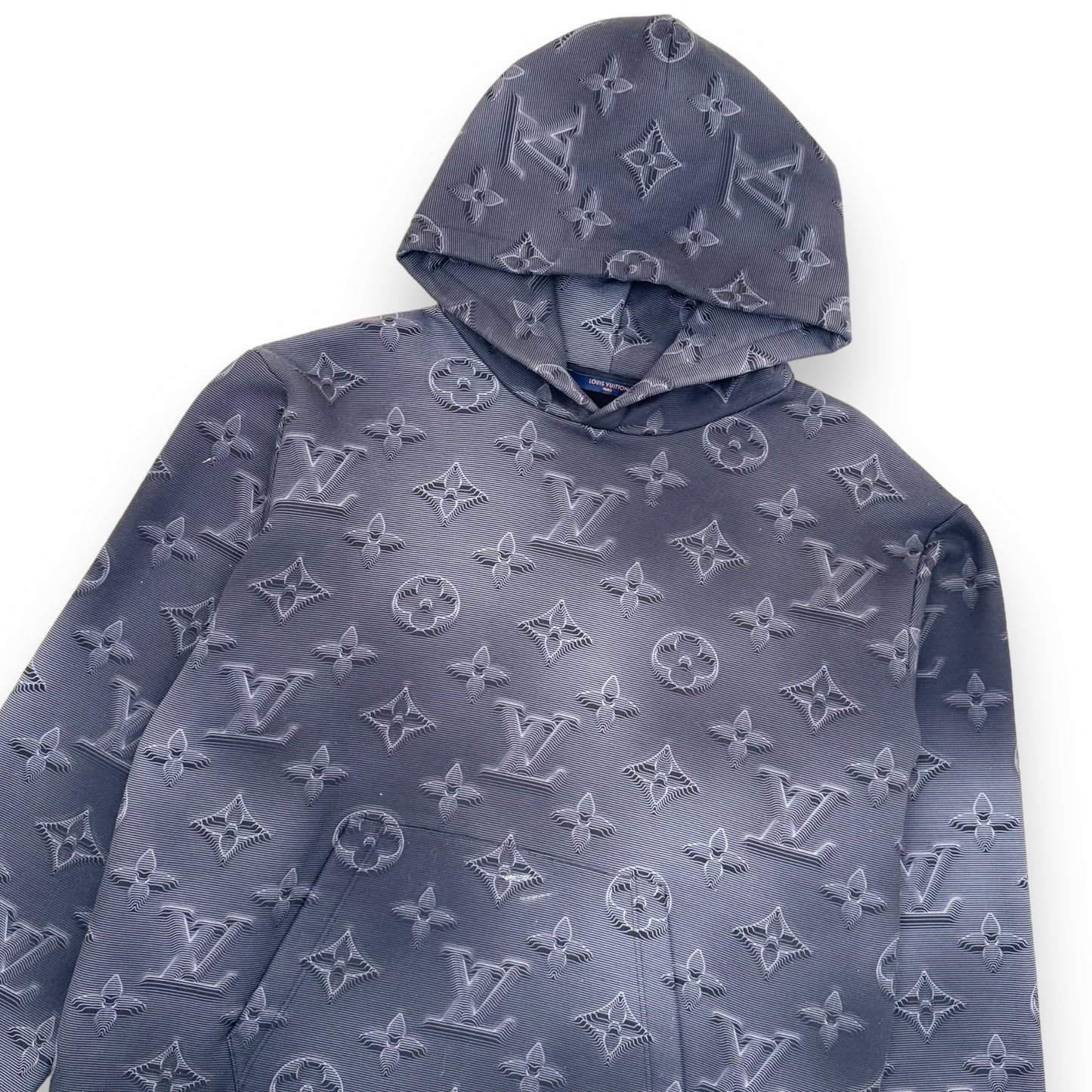 LOUIS VUITTON PRINTED ALL OVER HOODIE GREY L