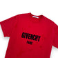 GIVENCHY OVERSIZED DISTRESSED LOGO T-SHIRT RED XS