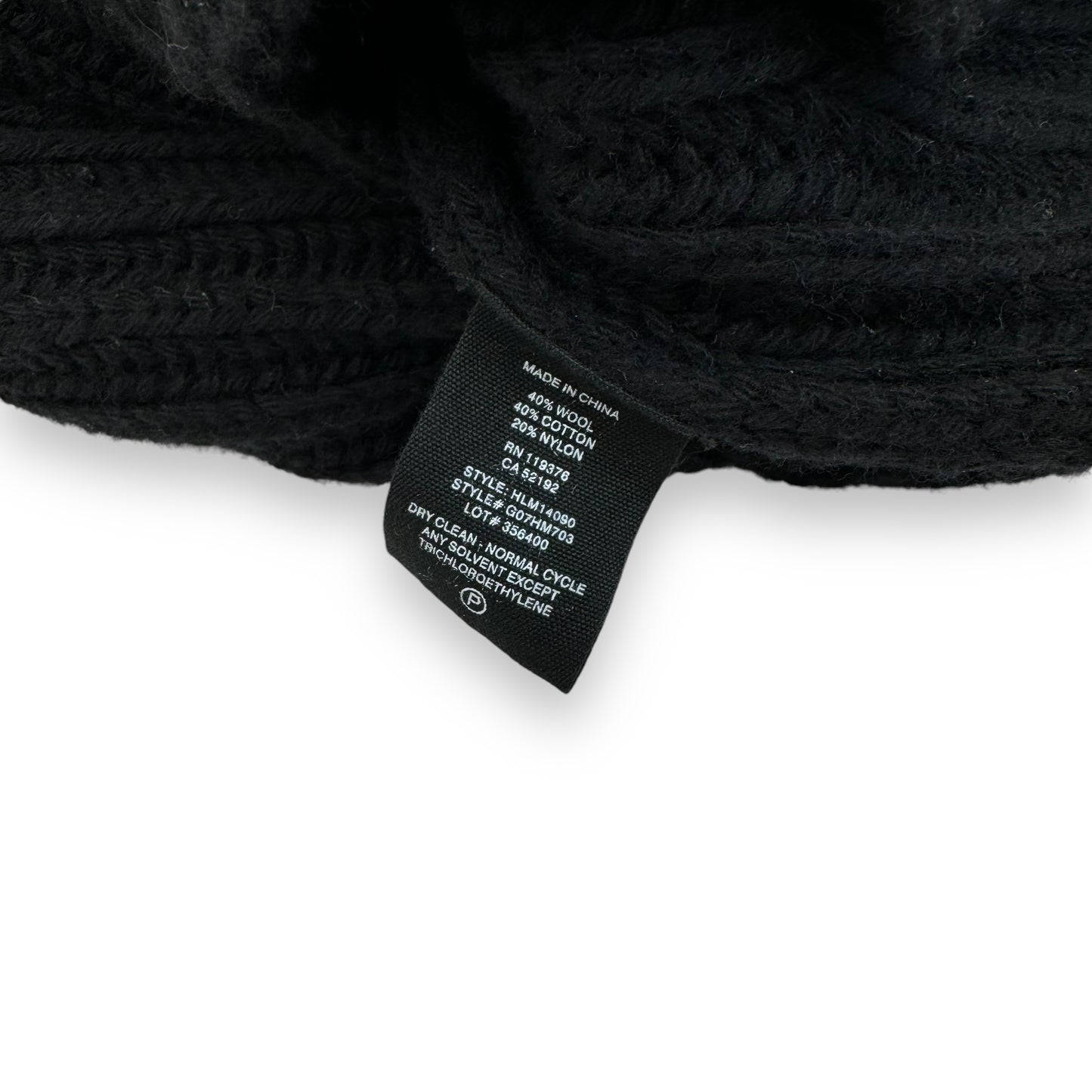 HELMUT LANG MAGNETIC RIBBED WOOL HOODIE BLACK M