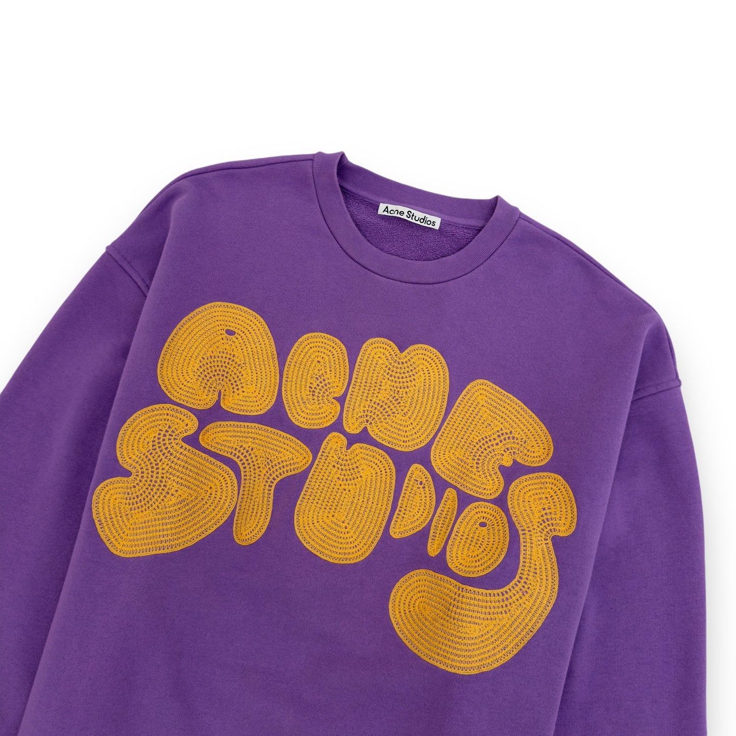 ACNE STUDIOS LOGO CREWNECK SWEATSHIRT PURPLE / YELLOW L