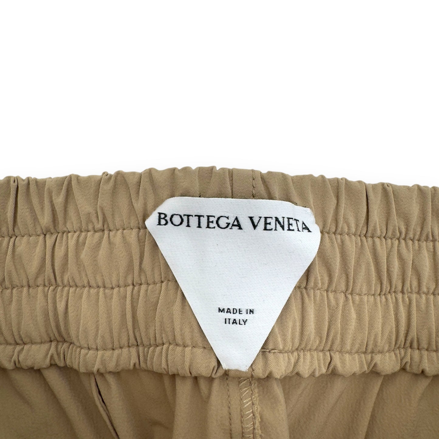 BOTTEGA VENETA TECH SLIP POCKET TAPERED-LEG SHELL TROUSERS NATURAL M