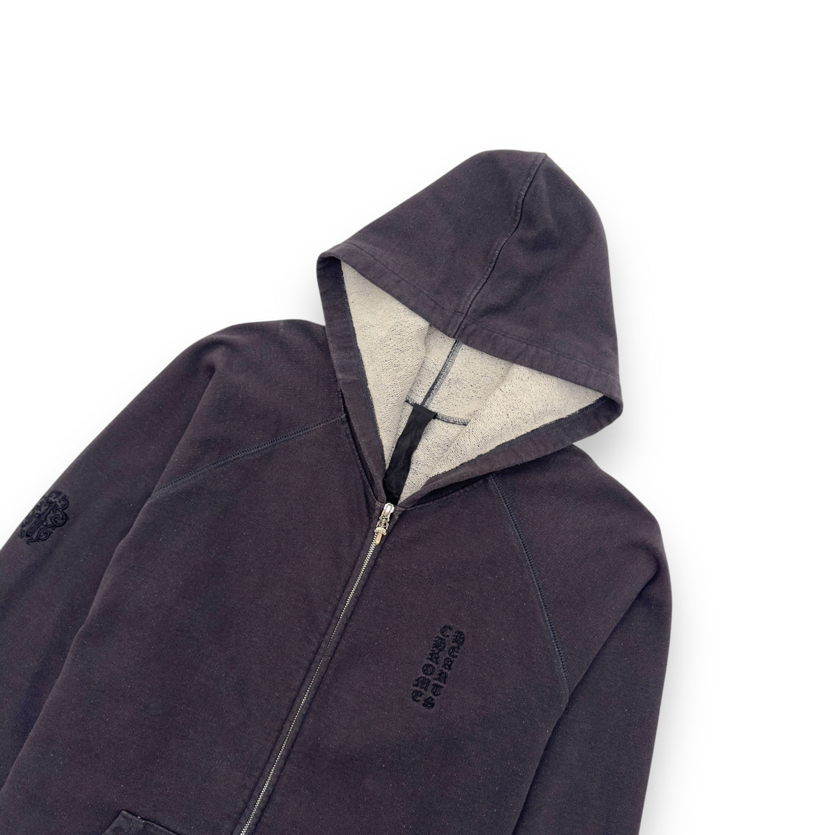 CHROME HEARTS VERTICAL LOGO HOODIE DARK GREY XL