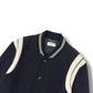 SAINT LAURENT TEDDY LEATHER-TRIMMED WOOL-BLEND BOMBER JACKET BLACK / WHITE 54 / XXL