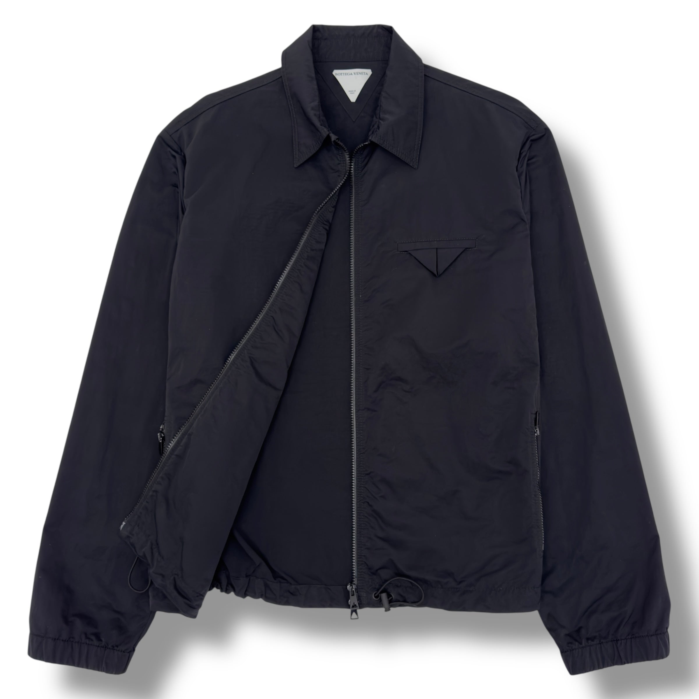 BOTTEGA VENETA NYLON ZIP-UP JACKET BLACK XL